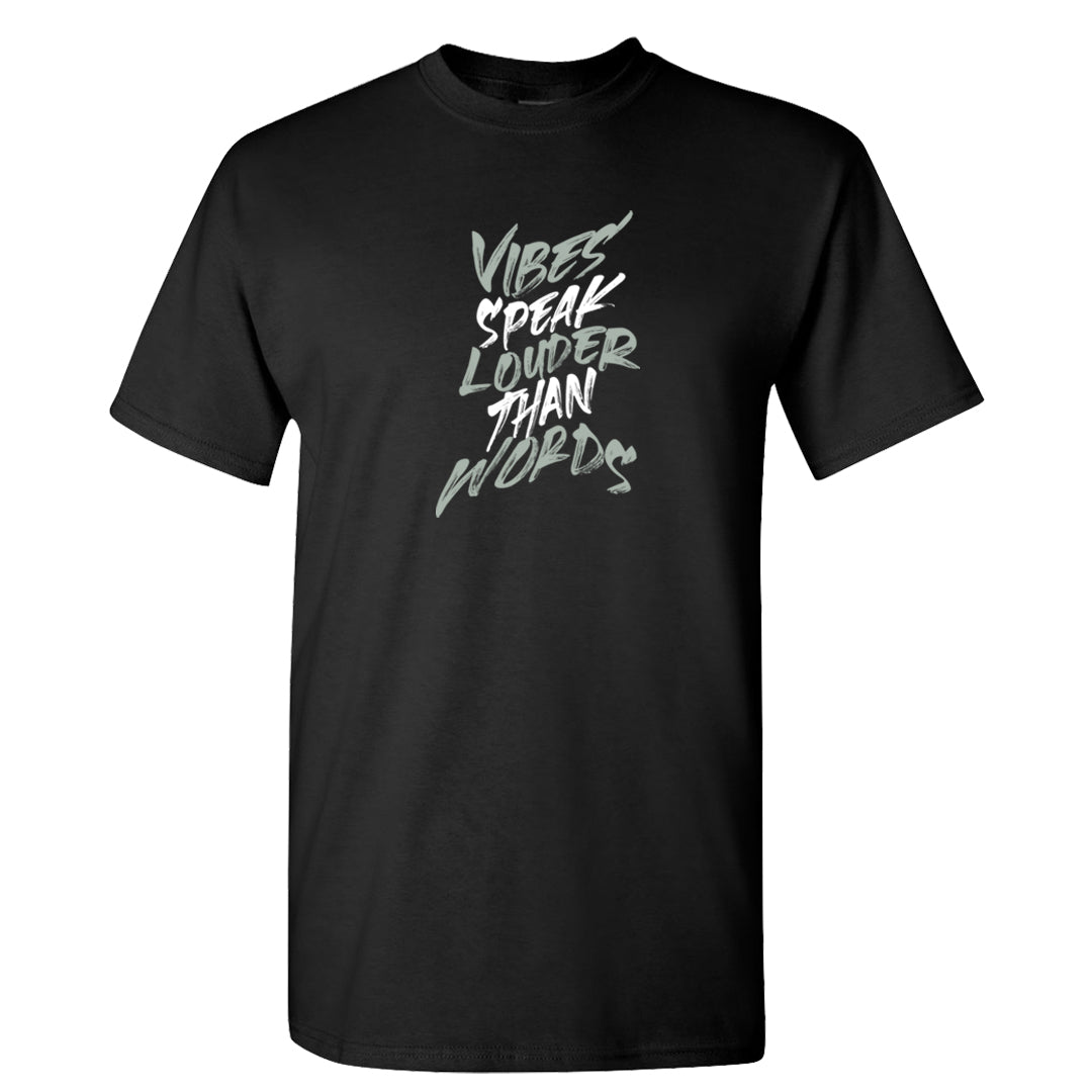 Split Grey White Black Low 1s T Shirt | Vibes Speak Louder Than Words, Black