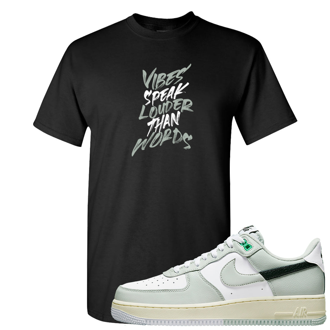Split Grey White Black Low 1s T Shirt | Vibes Speak Louder Than Words, Black