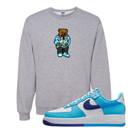 Split Light Photo Blue Low 1s Crewneck Sweatshirt | Sweater Bear, Ash