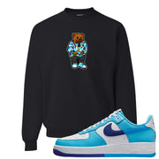 Split Light Photo Blue Low 1s Crewneck Sweatshirt | Sweater Bear, Black