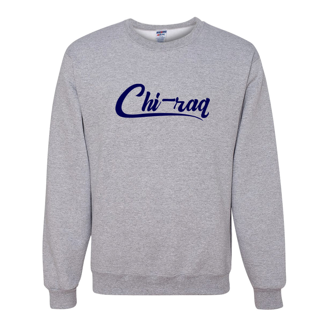 Split Light Photo Blue Low 1s Crewneck Sweatshirt | Chiraq, Ash