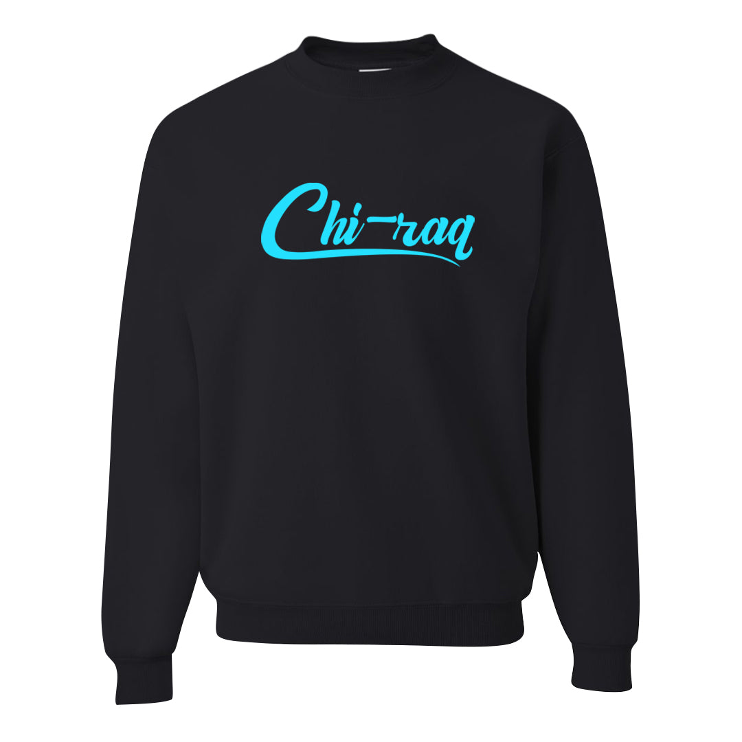 Split Light Photo Blue Low 1s Crewneck Sweatshirt | Chiraq, Black