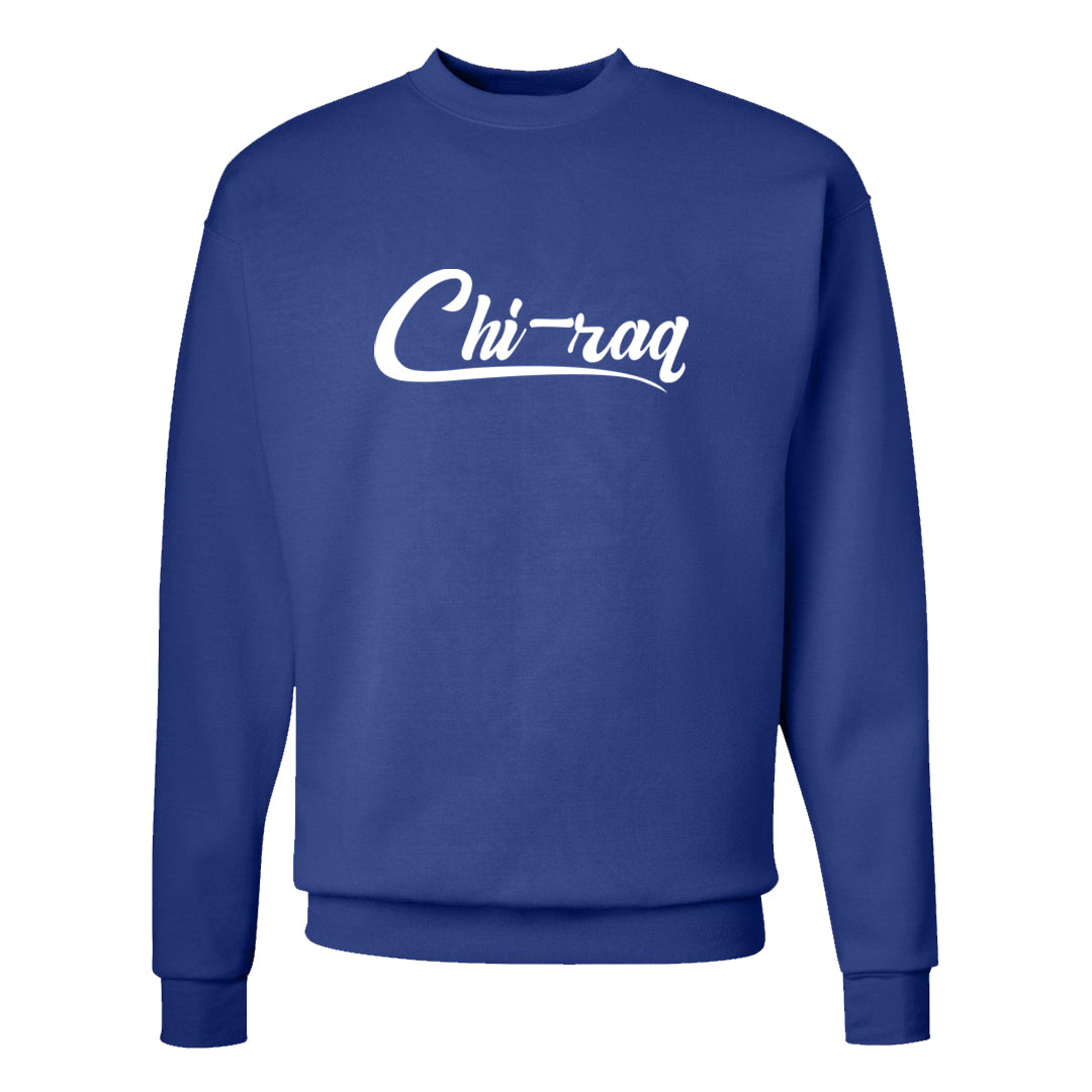 Split Light Photo Blue Low 1s Crewneck Sweatshirt | Chiraq, Deep Royal