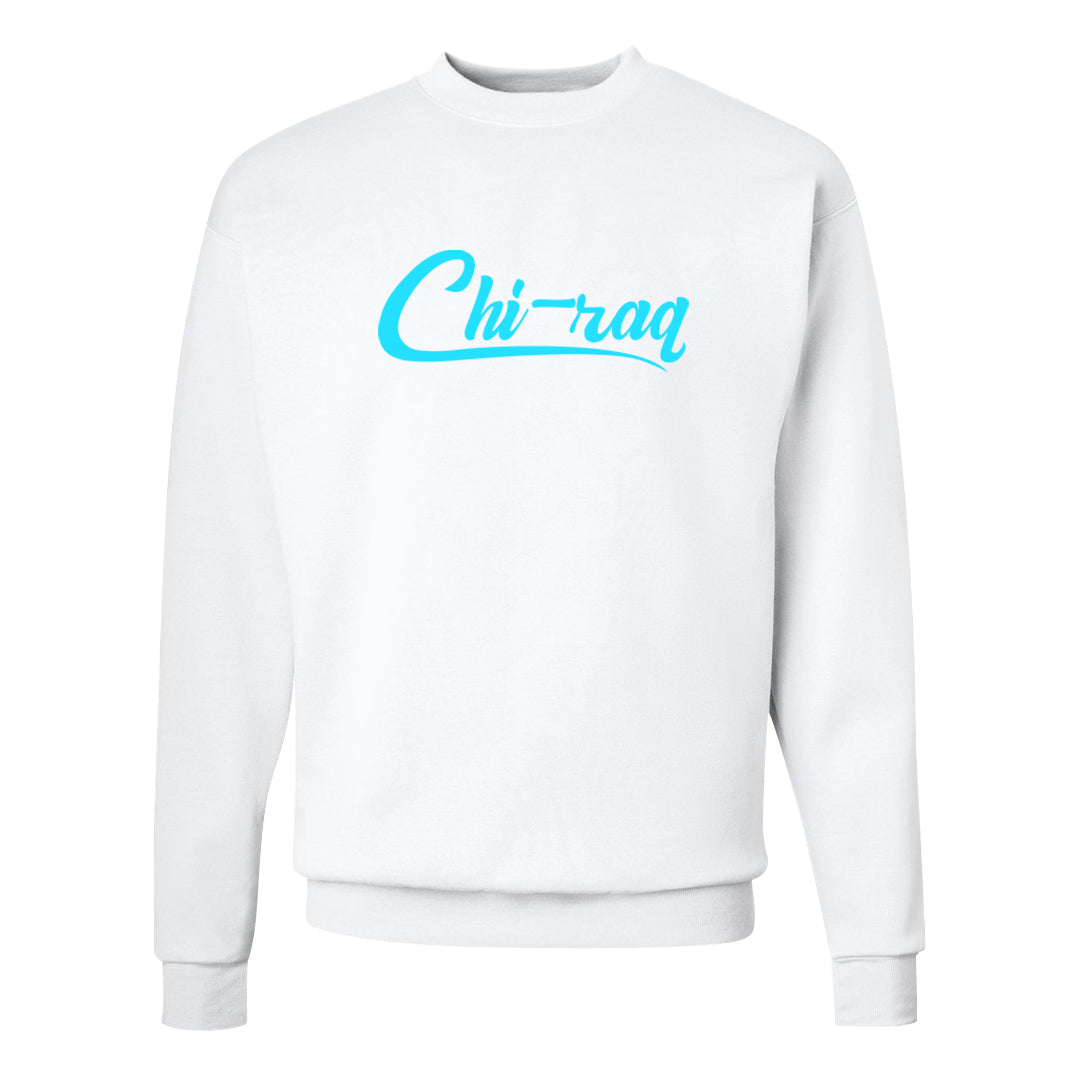 Split Light Photo Blue Low 1s Crewneck Sweatshirt | Chiraq, White