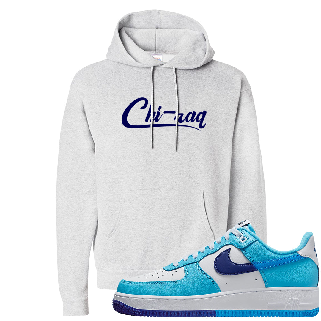 Split Light Photo Blue Low 1s Hoodie | Chiraq, Ash