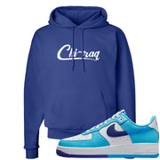 Split Light Photo Blue Low 1s Hoodie | Chiraq, Deep Royal