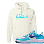 Split Light Photo Blue Low 1s Hoodie | Chiraq, White