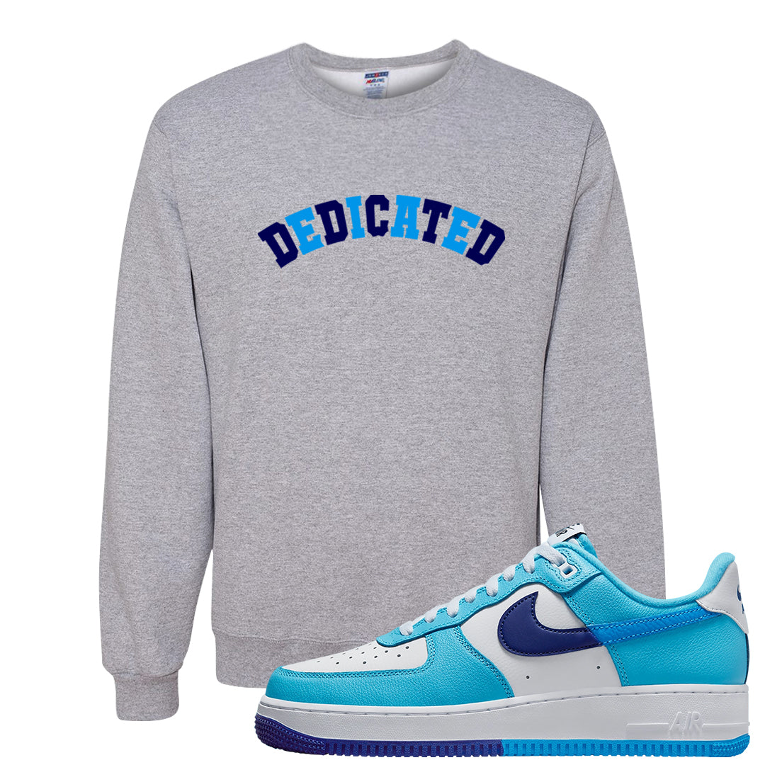 Split Light Photo Blue Low 1s Crewneck Sweatshirt | Dedicated, Ash