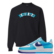 Split Light Photo Blue Low 1s Crewneck Sweatshirt | Dedicated, Black