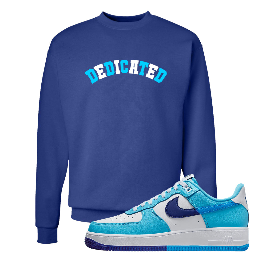 Split Light Photo Blue Low 1s Crewneck Sweatshirt | Dedicated, Deep Royal