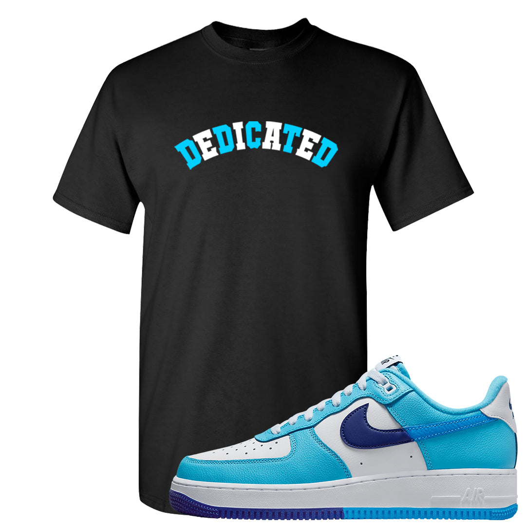 Split Light Photo Blue Low 1s T Shirt | Dedicated, Black