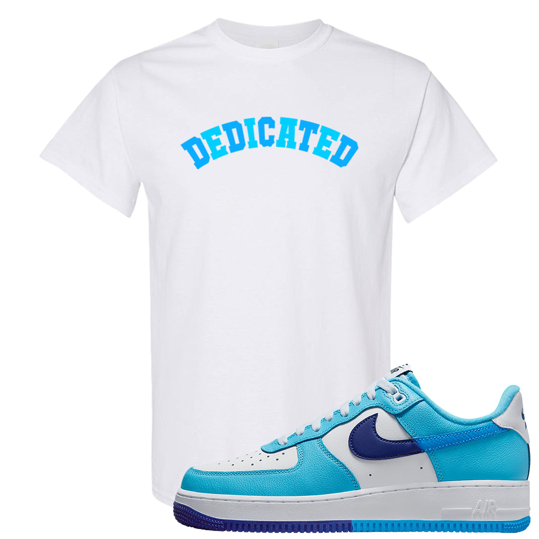 Split Light Photo Blue Low 1s T Shirt | Dedicated, White