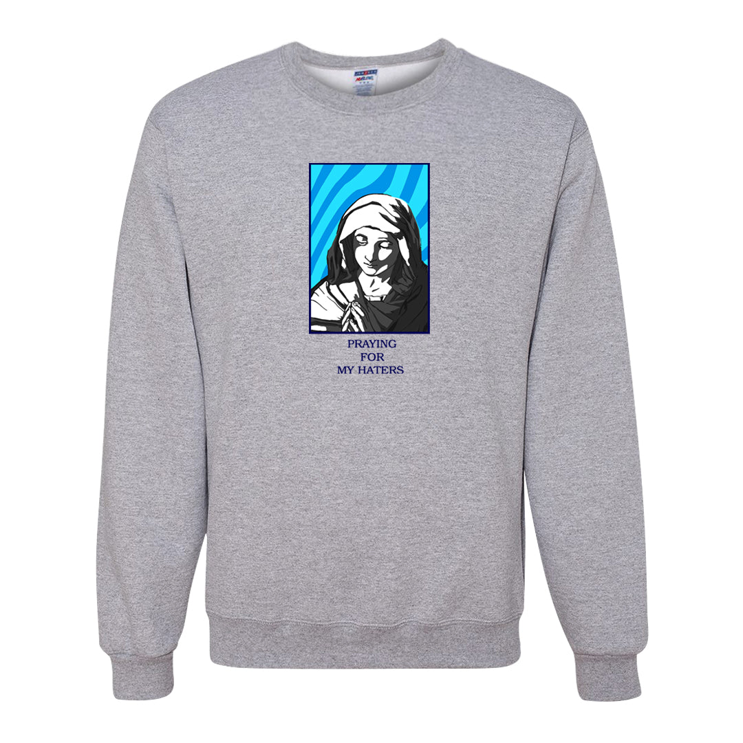 Split Light Photo Blue Low 1s Crewneck Sweatshirt | God Told Me, Ash