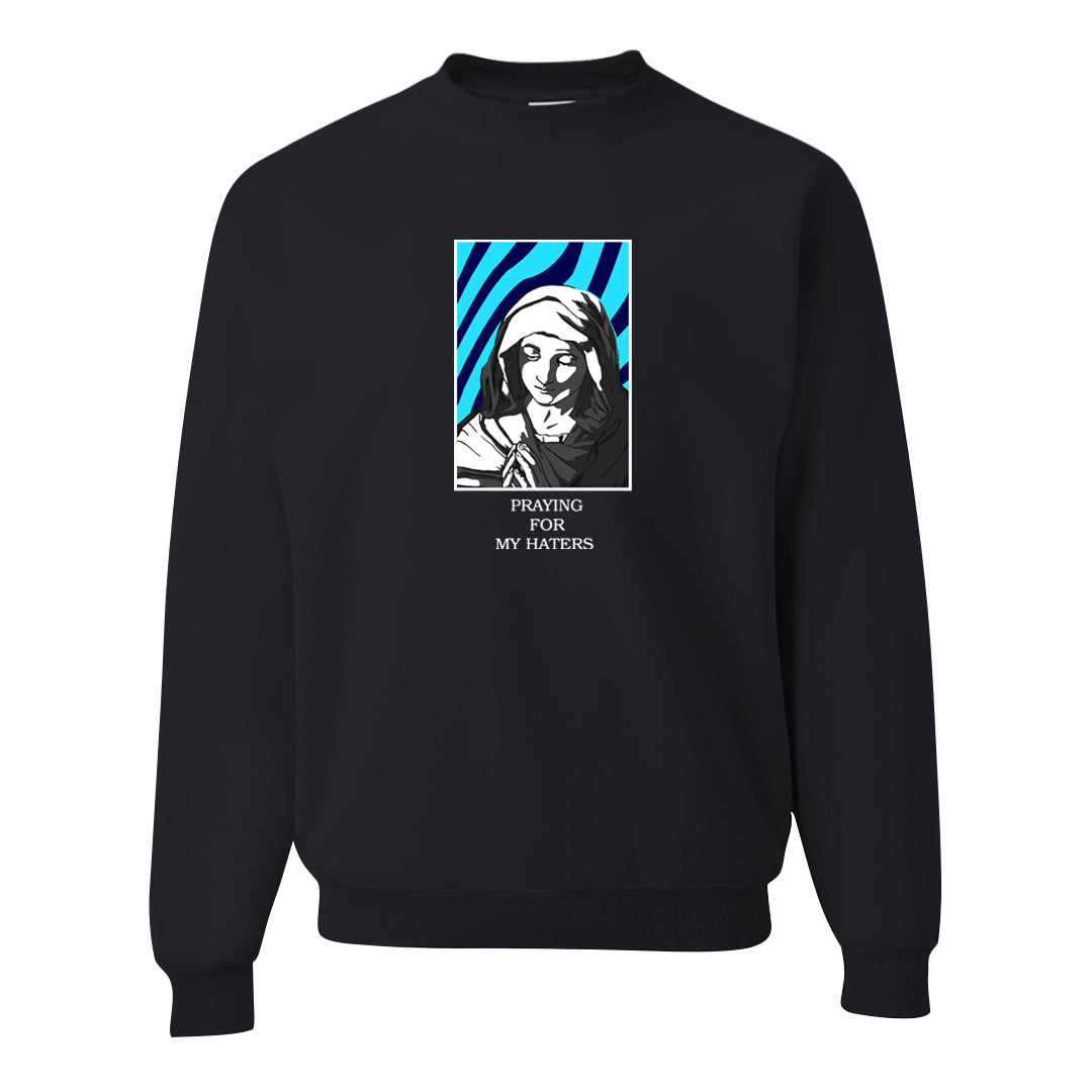 Split Light Photo Blue Low 1s Crewneck Sweatshirt | God Told Me, Black