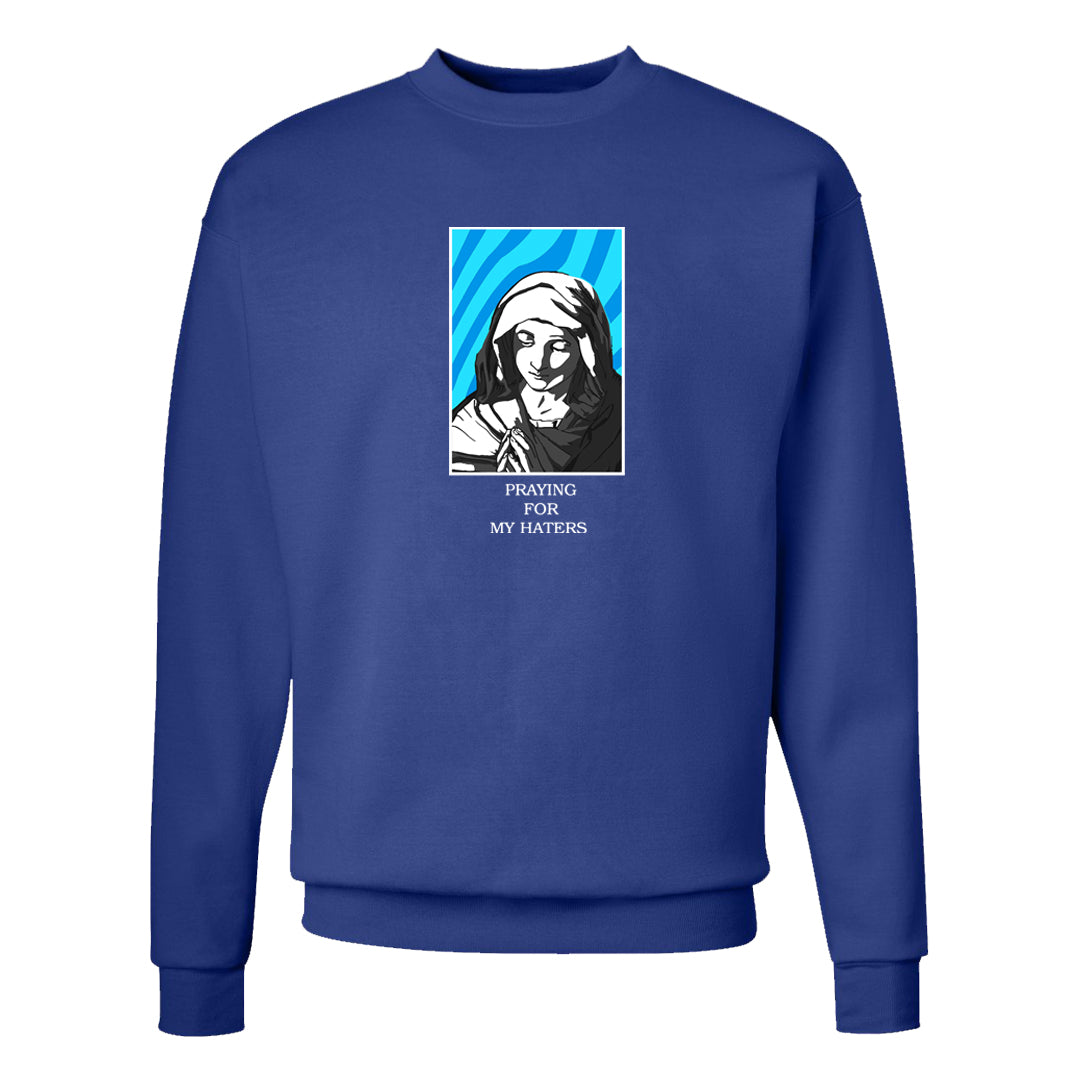 Split Light Photo Blue Low 1s Crewneck Sweatshirt | God Told Me, Deep Royal