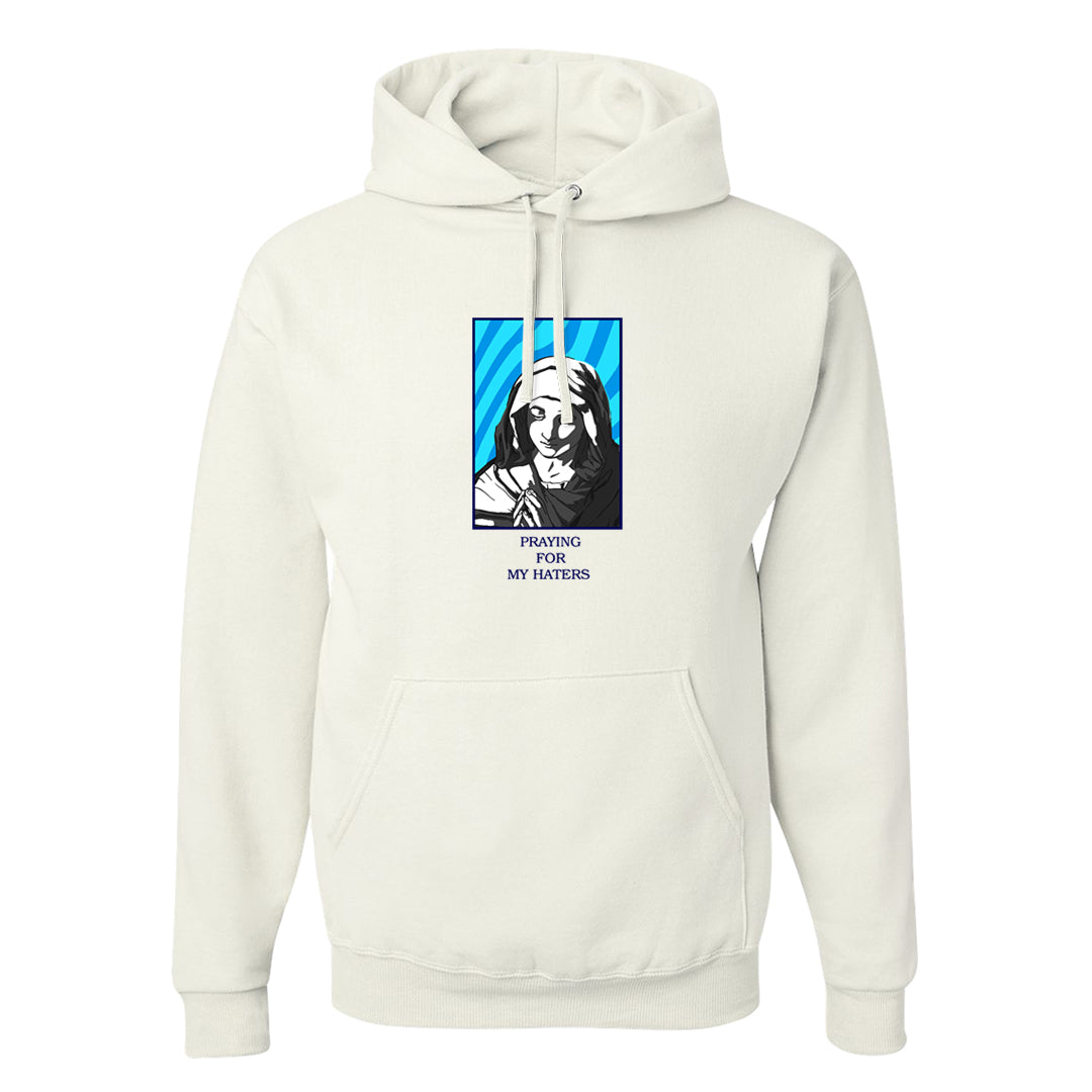 Split Light Photo Blue Low 1s Hoodie | God Told Me, White