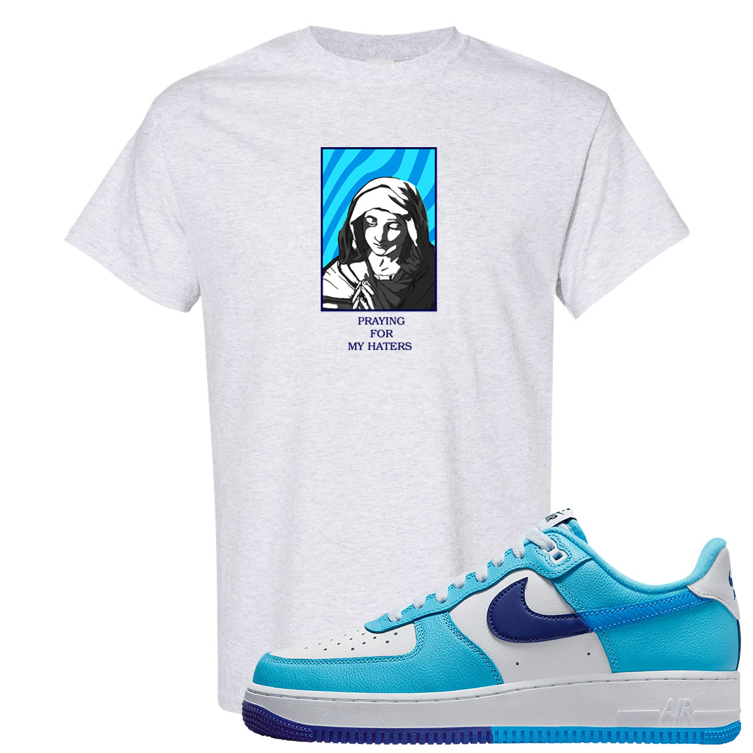 Split Light Photo Blue Low 1s T Shirt | God Told Me, Ash