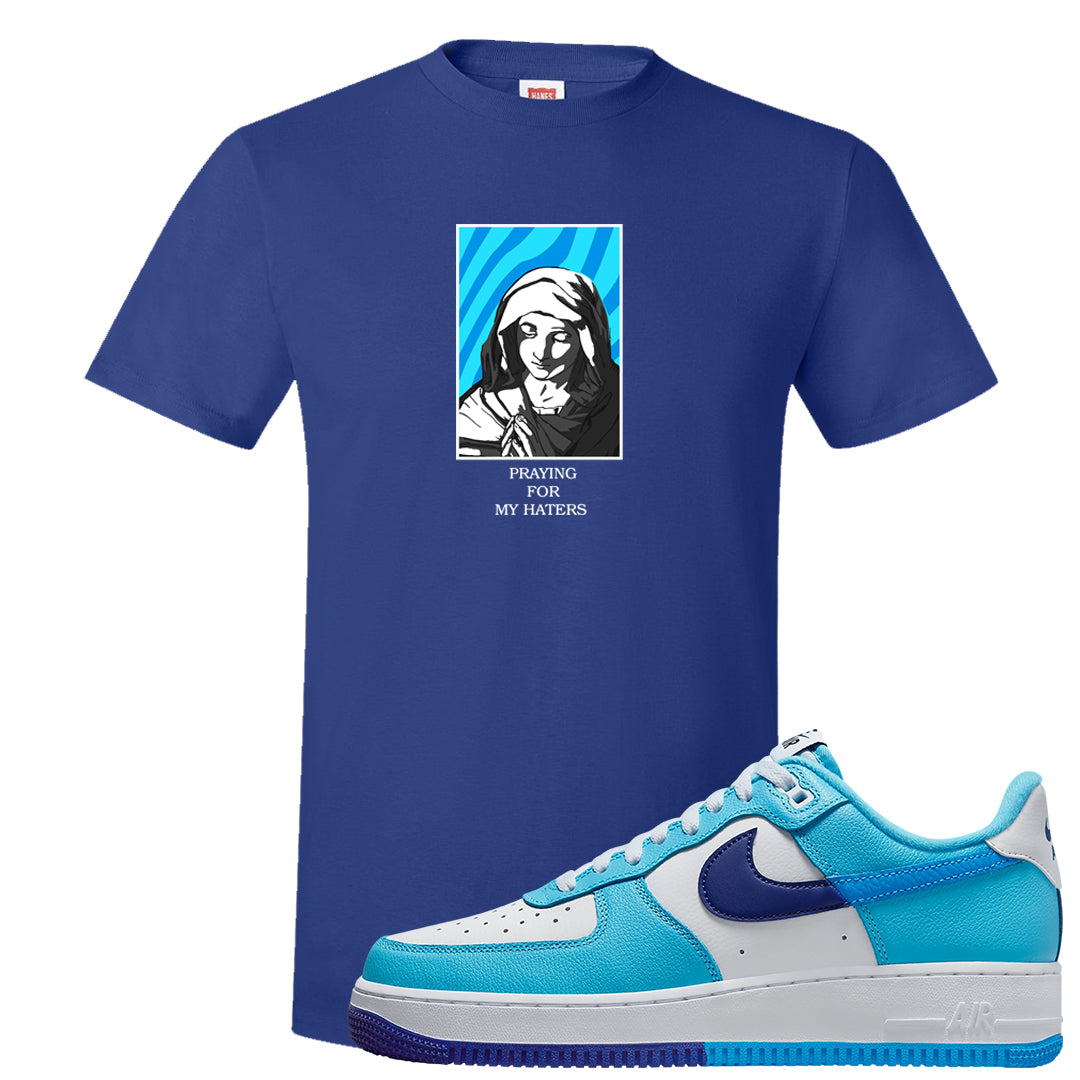 Split Light Photo Blue Low 1s T Shirt | God Told Me, Deep Royal