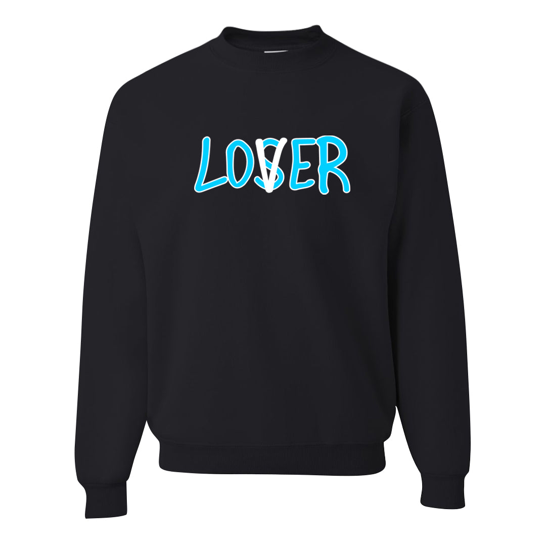 Split Light Photo Blue Low 1s Crewneck Sweatshirt | Lover, Black