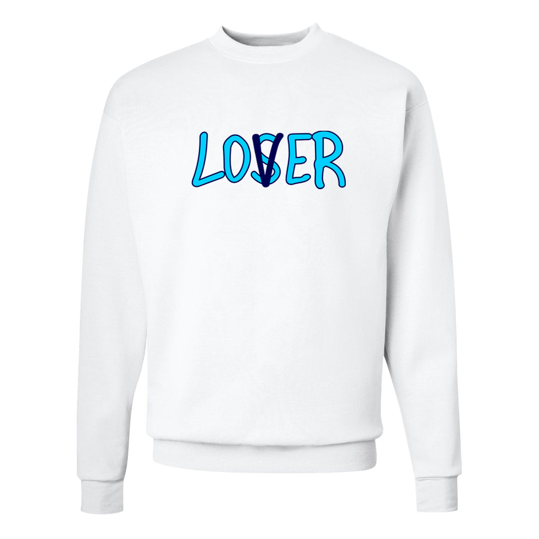 Split Light Photo Blue Low 1s Crewneck Sweatshirt | Lover, White