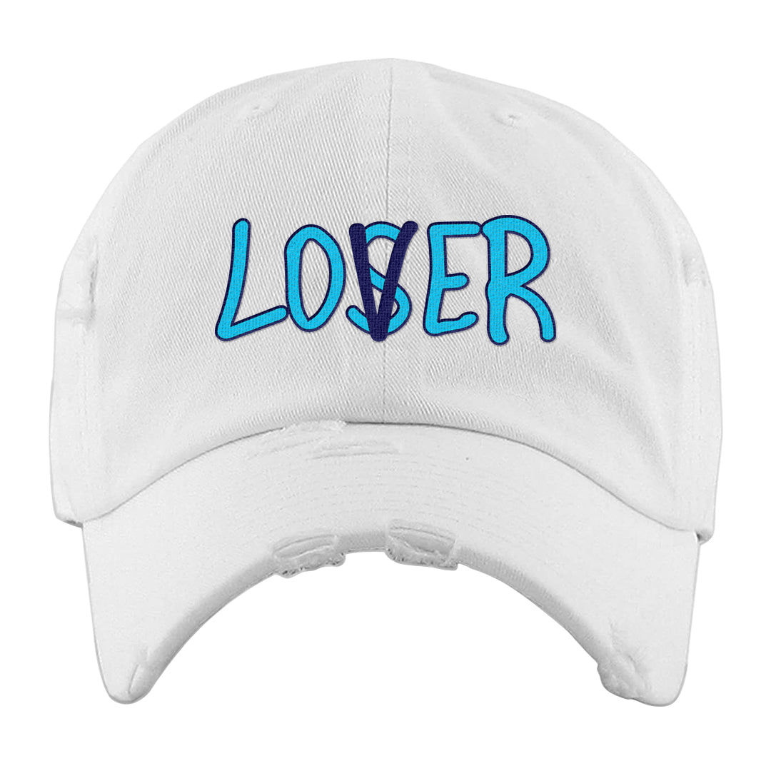 Split Light Photo Blue Low 1s Distressed Dad Hat | Lover, White