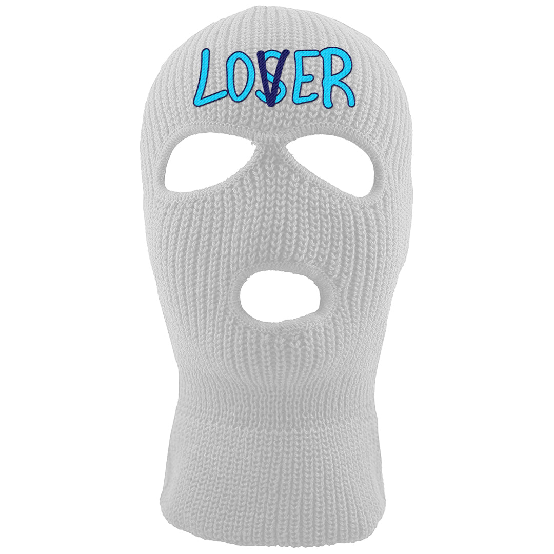 Split Light Photo Blue Low 1s Ski Mask | Lover, White