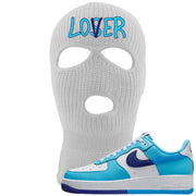 Split Light Photo Blue Low 1s Ski Mask | Lover, White