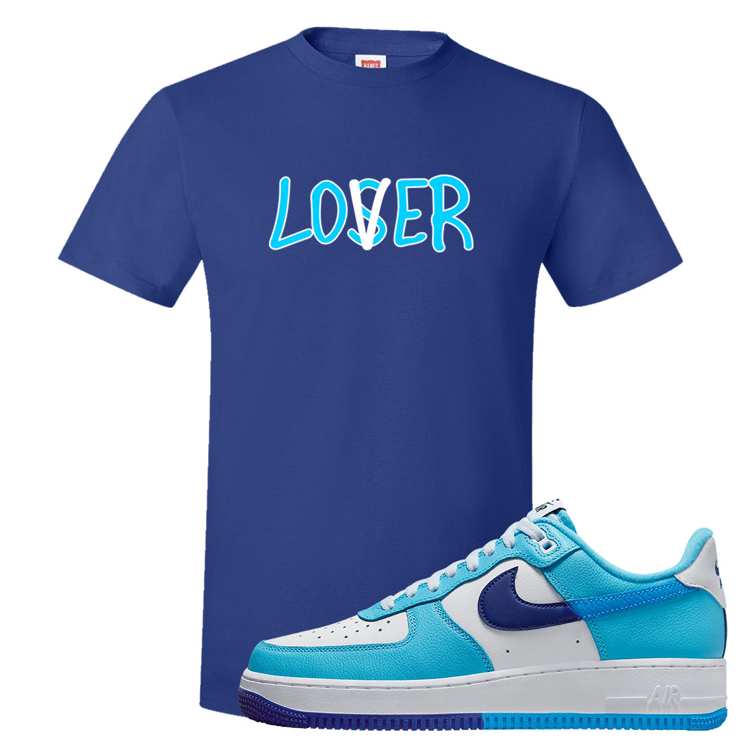 Split Light Photo Blue Low 1s T Shirt | Lover, Deep Royal