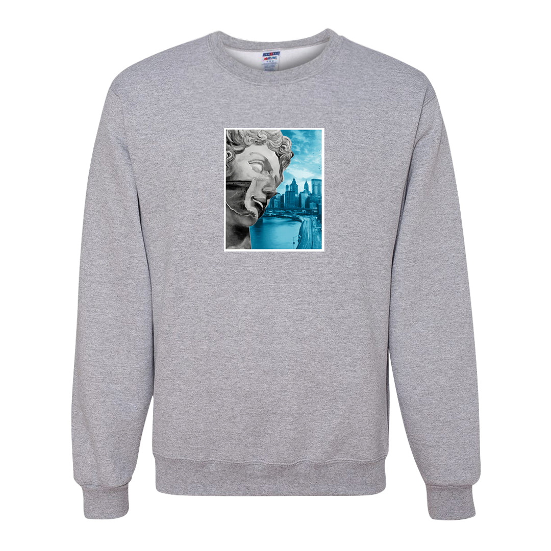 Split Light Photo Blue Low 1s Crewneck Sweatshirt | Miguel, Ash