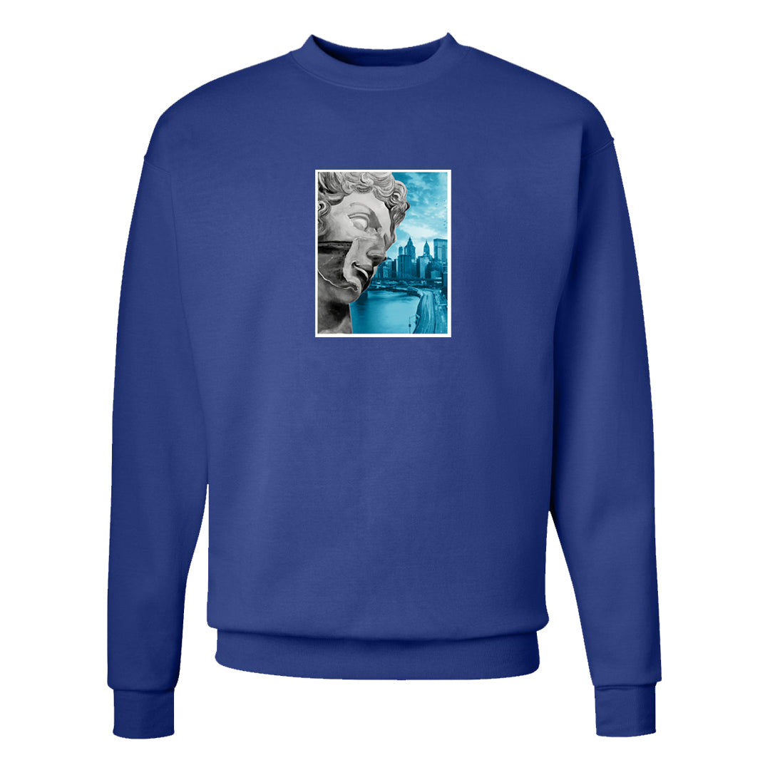 Split Light Photo Blue Low 1s Crewneck Sweatshirt | Miguel, Deep Royal