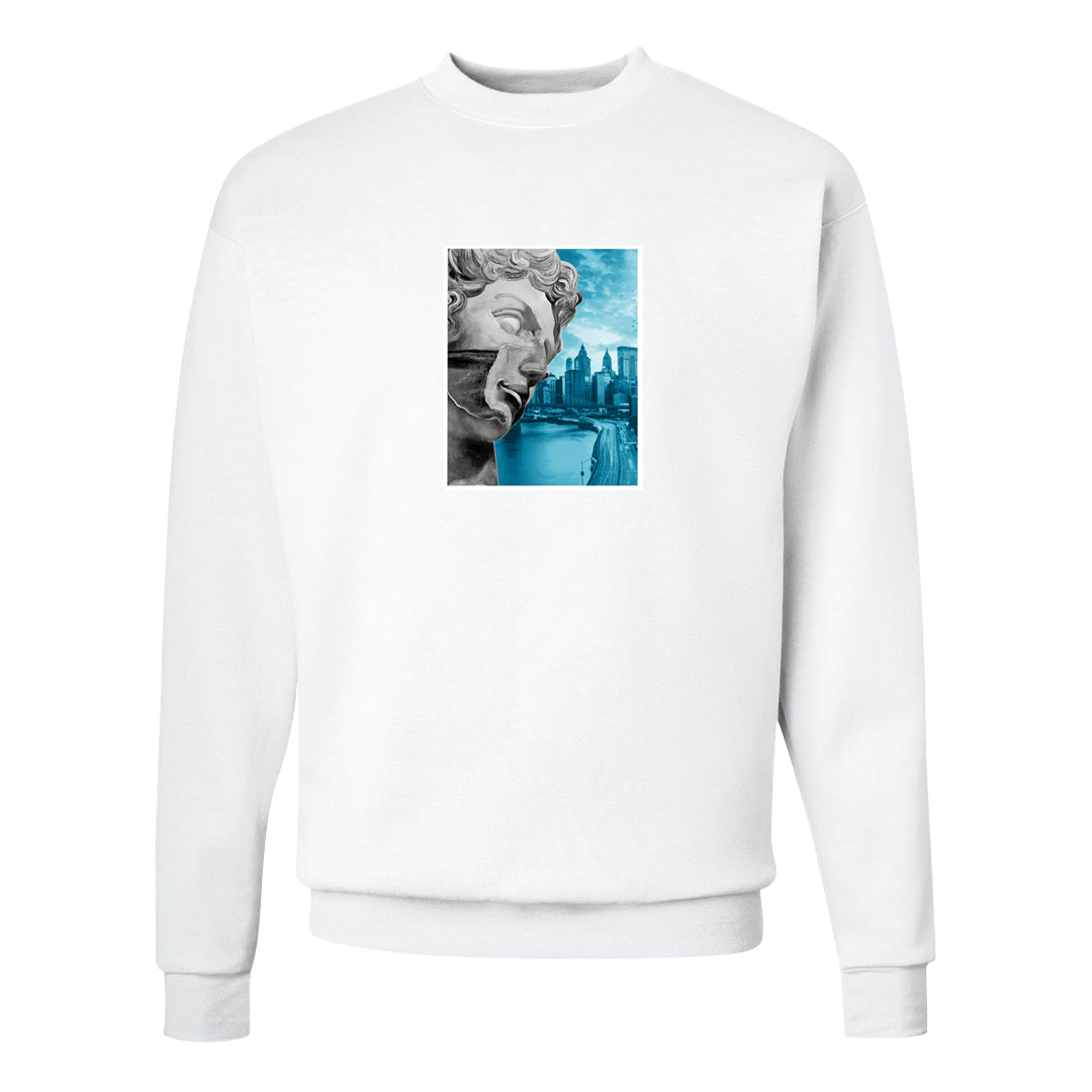 Split Light Photo Blue Low 1s Crewneck Sweatshirt | Miguel, White