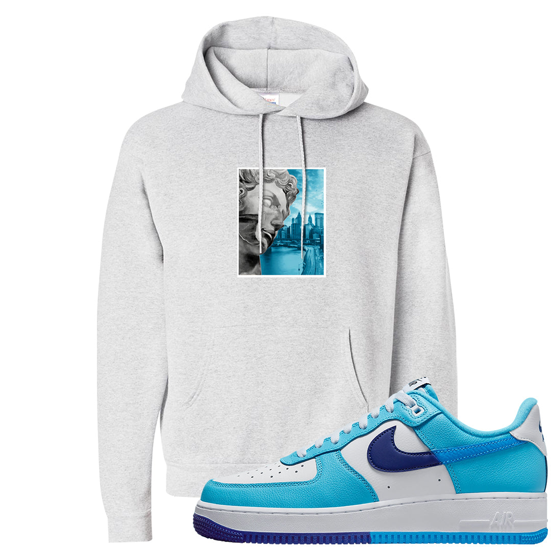 Split Light Photo Blue Low 1s Hoodie | Miguel, Ash