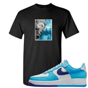 Split Light Photo Blue Low 1s T Shirt | Miguel, Black