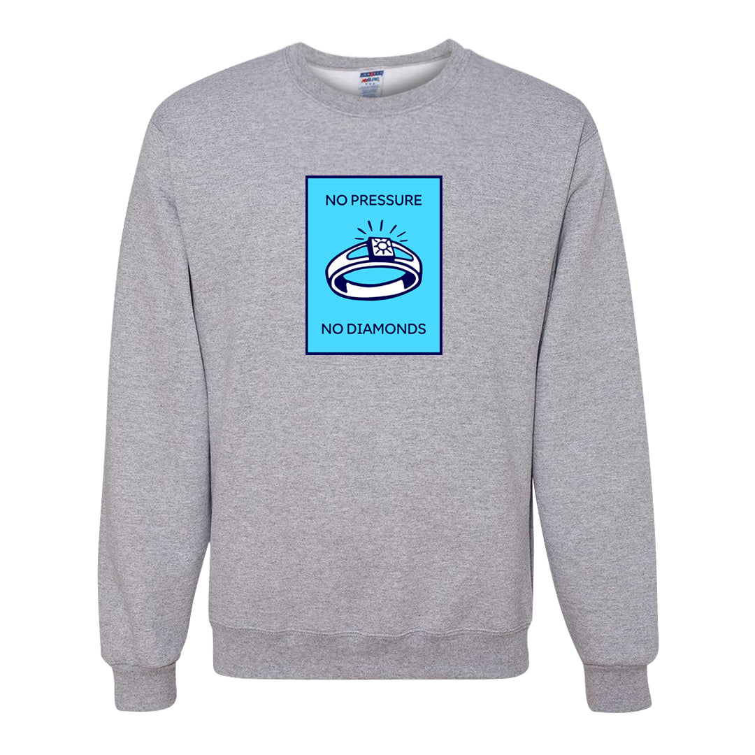 Split Light Photo Blue Low 1s Crewneck Sweatshirt | No Pressure No Diamond, Ash