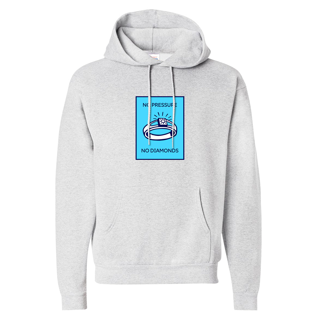 Split Light Photo Blue Low 1s Hoodie | No Pressure No Diamond, Ash