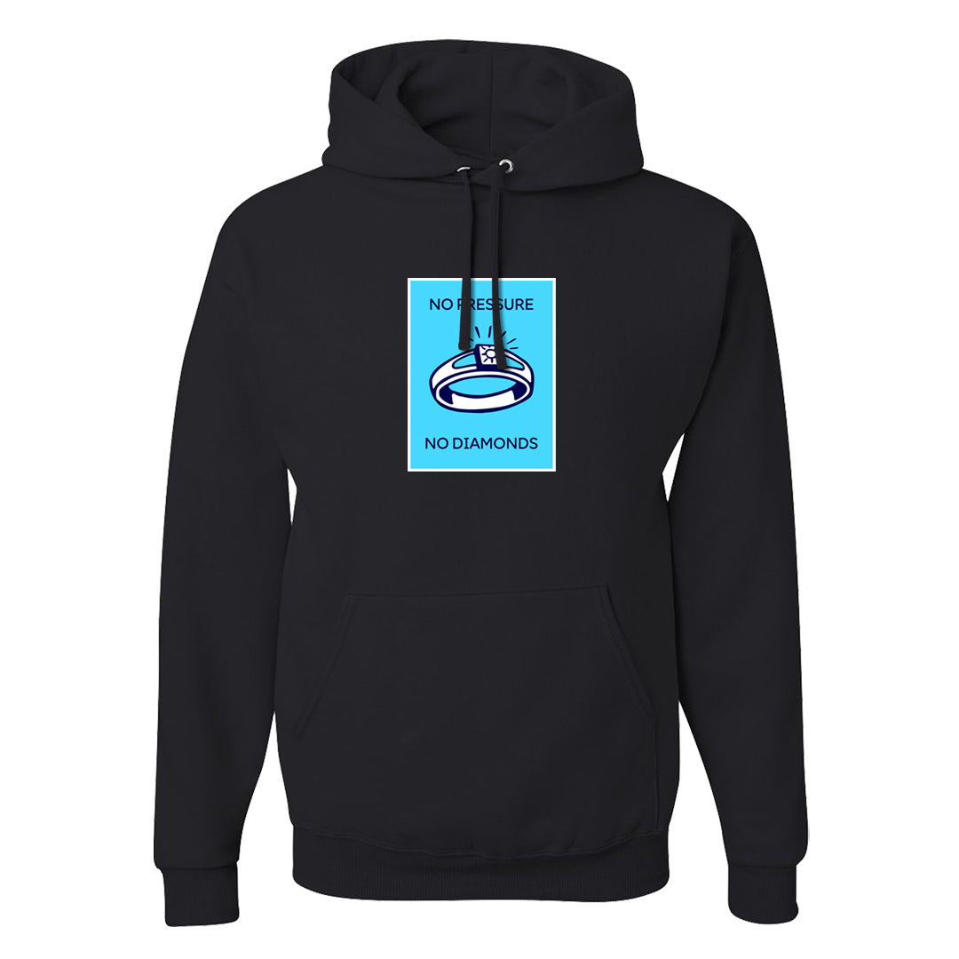 Split Light Photo Blue Low 1s Hoodie | No Pressure No Diamond, Black