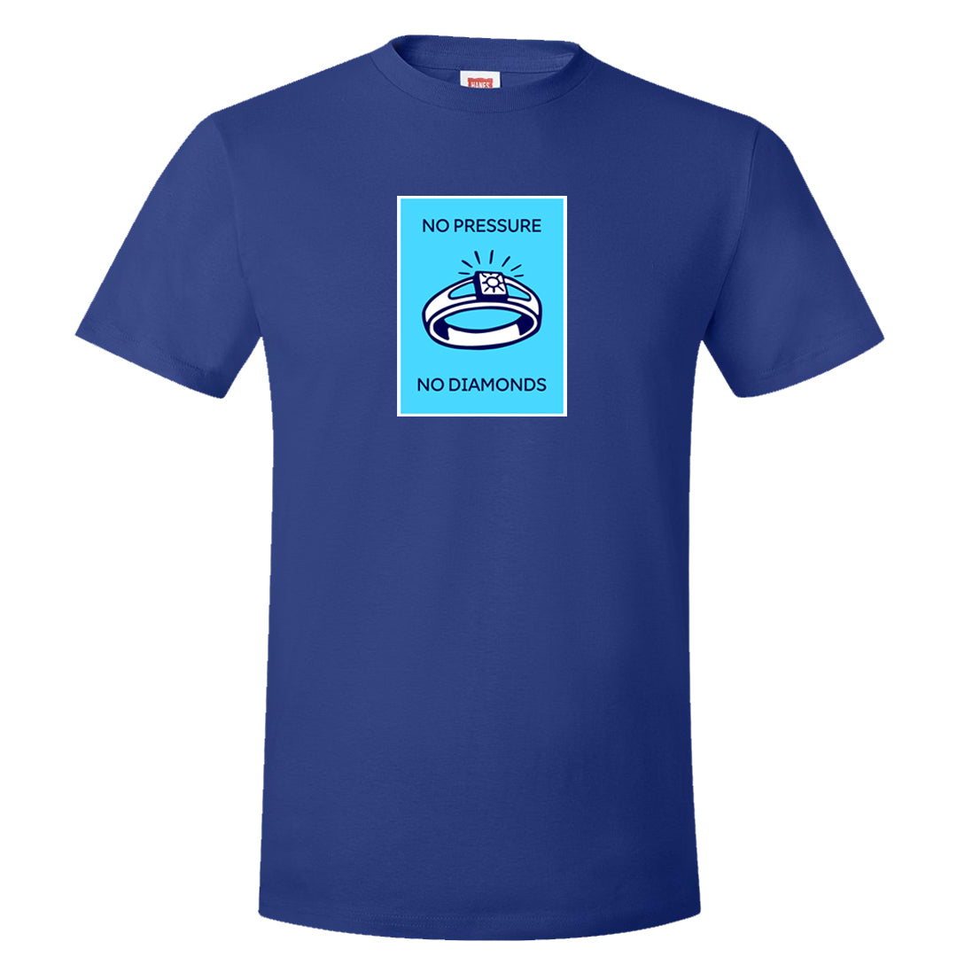 Split Light Photo Blue Low 1s T Shirt | No Pressure No Diamond, Deep Royal