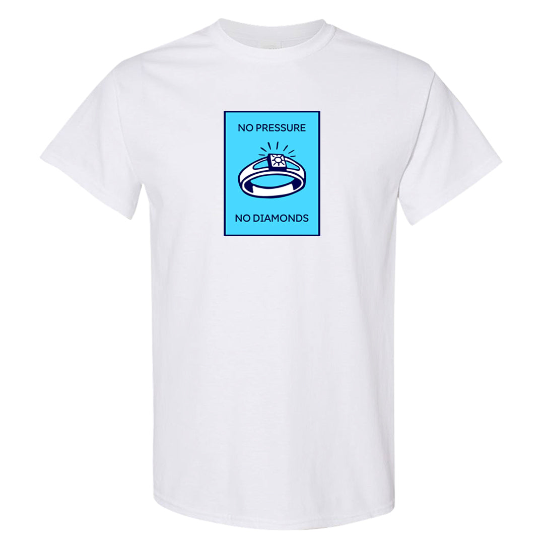 Split Light Photo Blue Low 1s T Shirt | No Pressure No Diamond, White