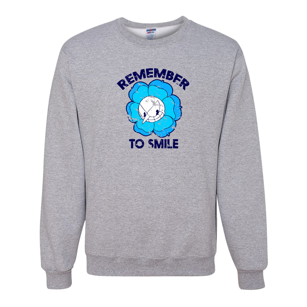 Split Light Photo Blue Low 1s Crewneck Sweatshirt | Remember To Smile, Ash