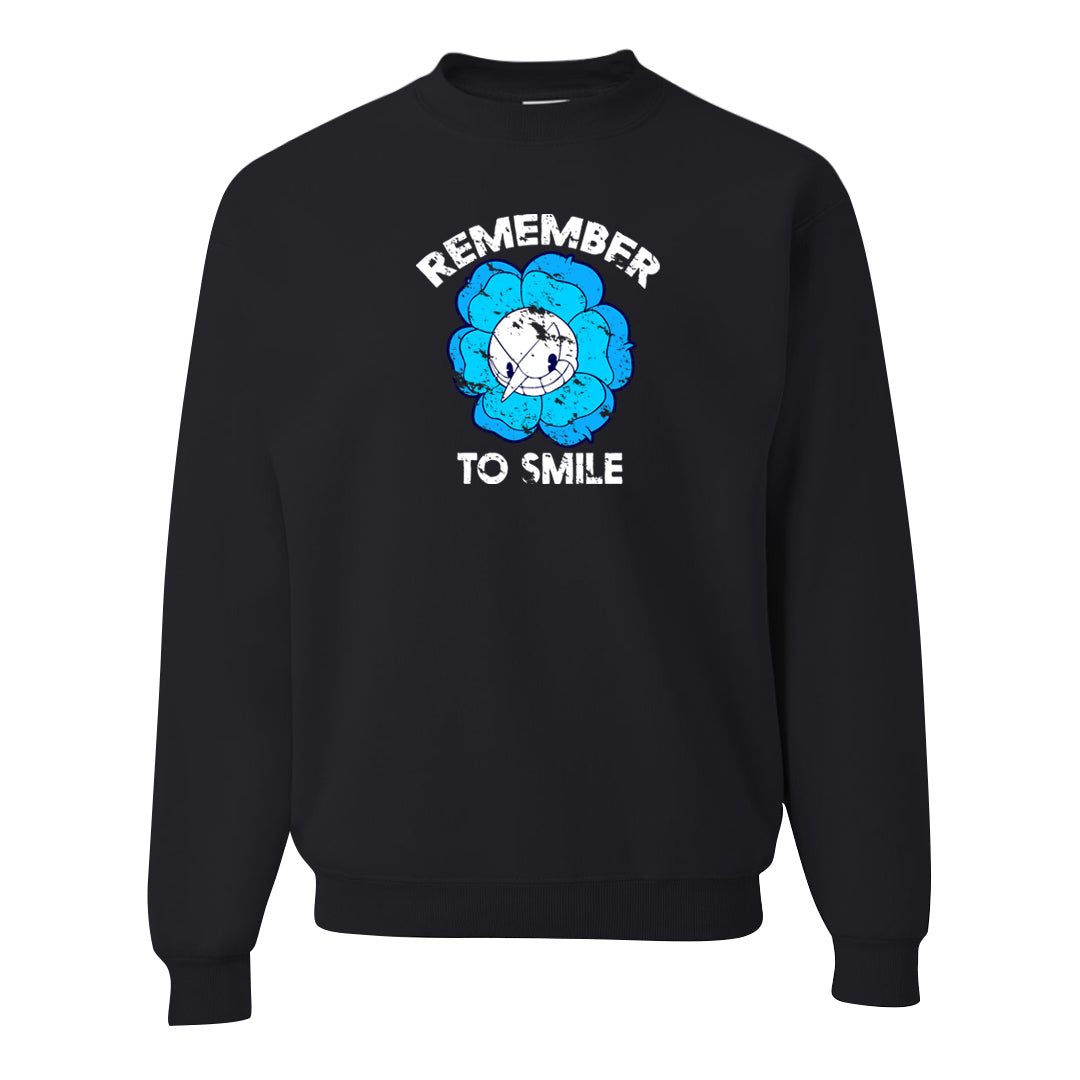 Split Light Photo Blue Low 1s Crewneck Sweatshirt | Remember To Smile, Black