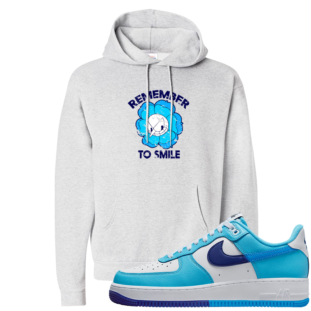 Split Light Photo Blue Low 1s Hoodie | Remember To Smile, Ash