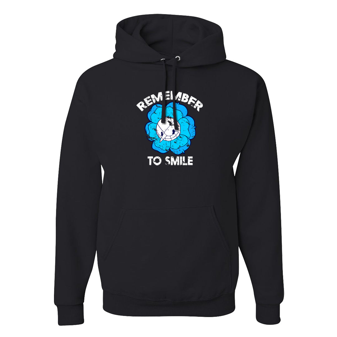 Split Light Photo Blue Low 1s Hoodie | Remember To Smile, Black