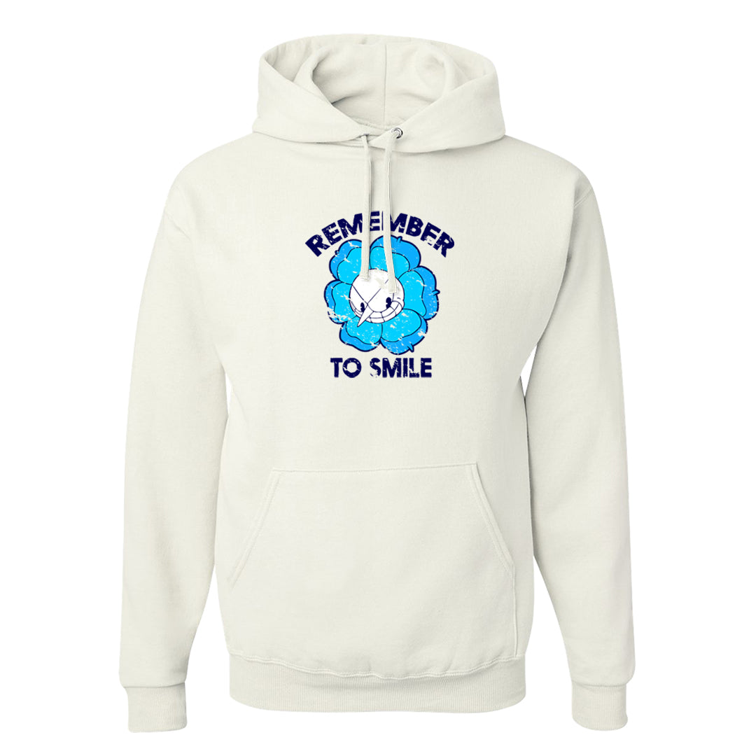 Split Light Photo Blue Low 1s Hoodie | Remember To Smile, White