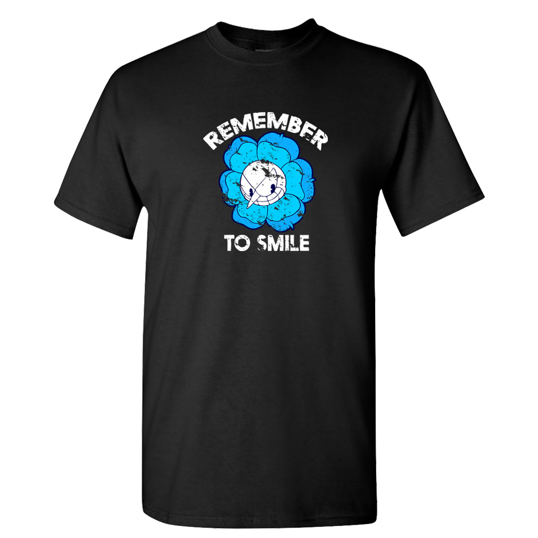 Split Light Photo Blue Low 1s T Shirt | Remember To Smile, Black