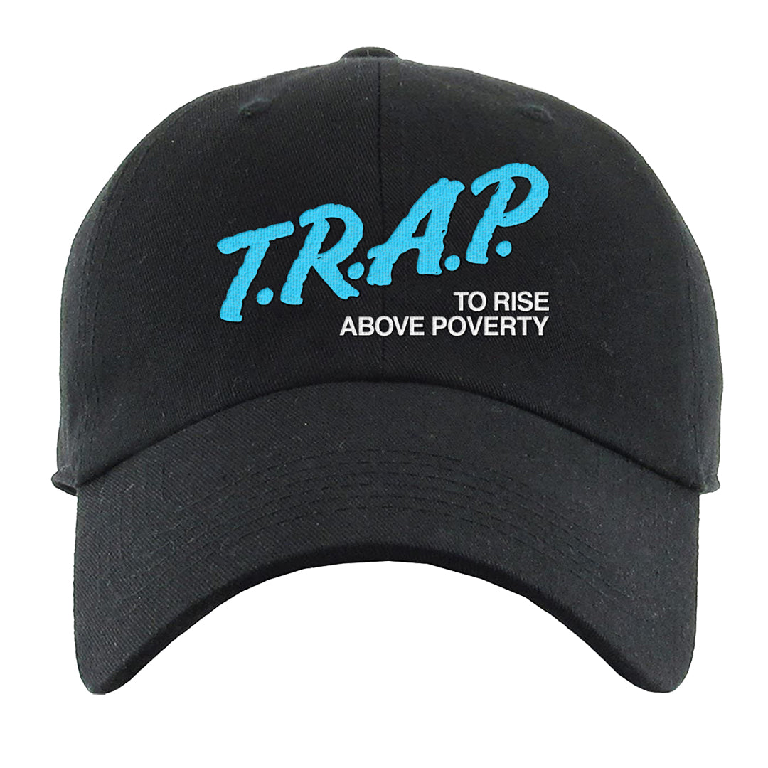 Split Light Photo Blue Low 1s Dad Hat | Trap To Rise Above Poverty, Black