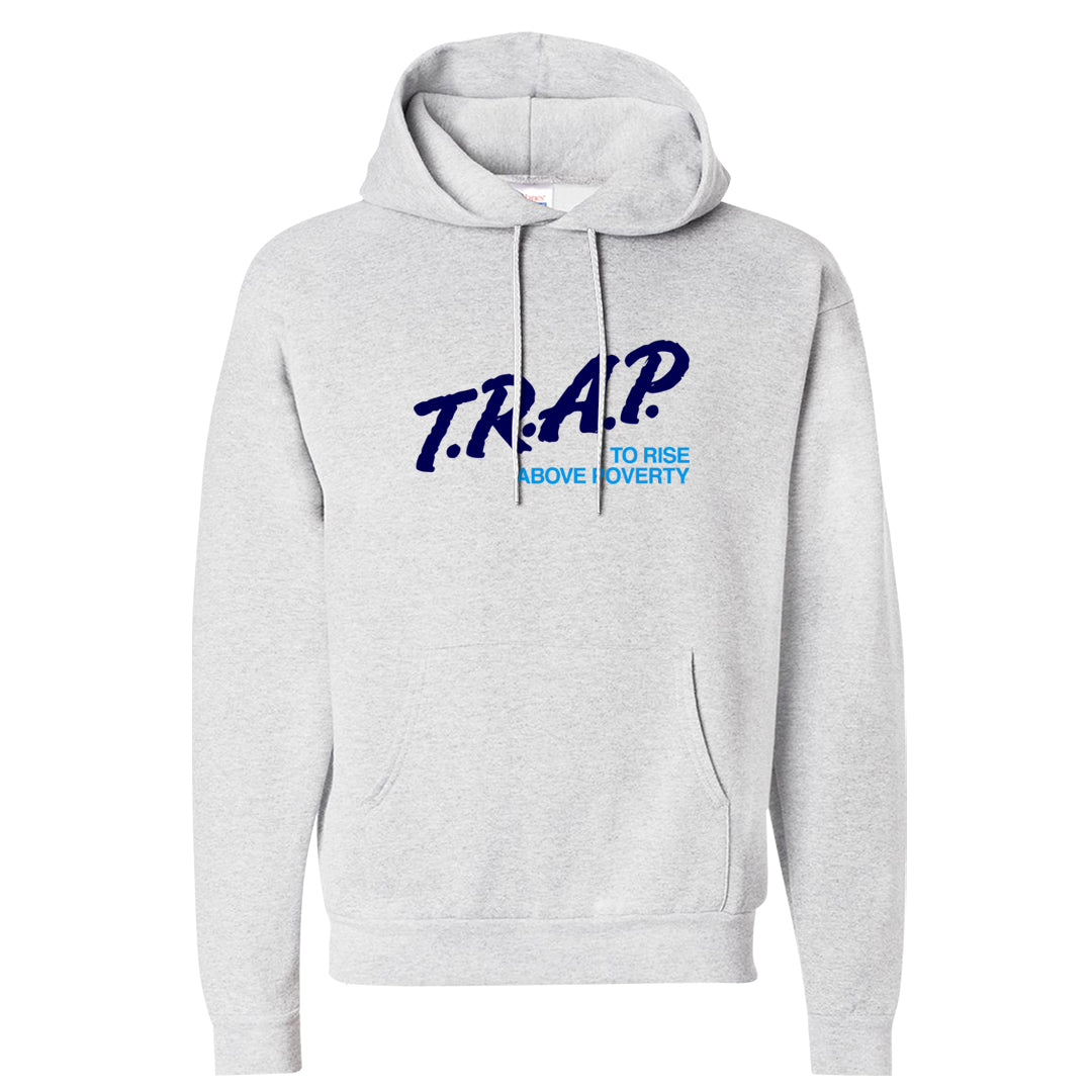 Split Light Photo Blue Low 1s Hoodie | Trap To Rise Above Poverty, Ash