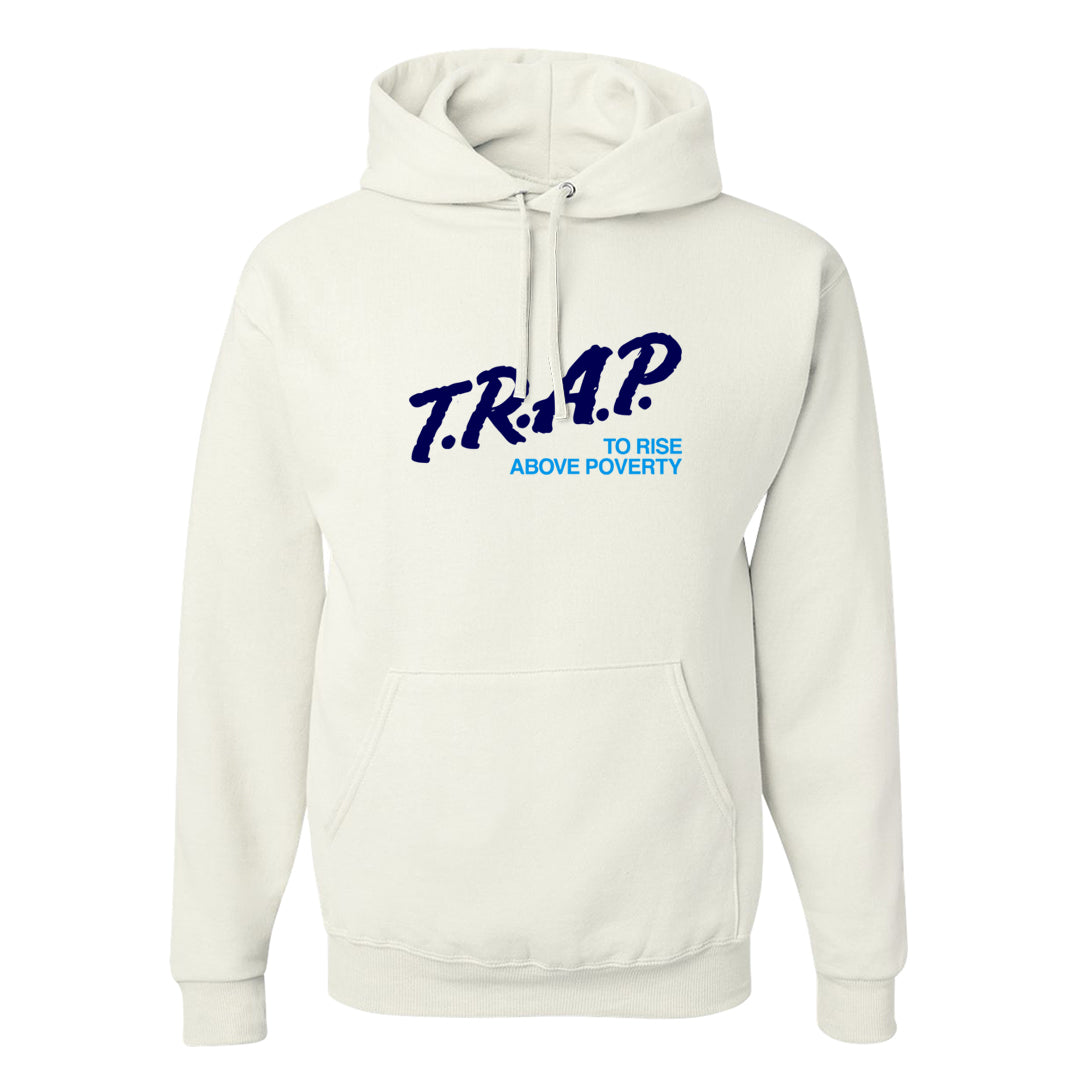 Split Light Photo Blue Low 1s Hoodie | Trap To Rise Above Poverty, White
