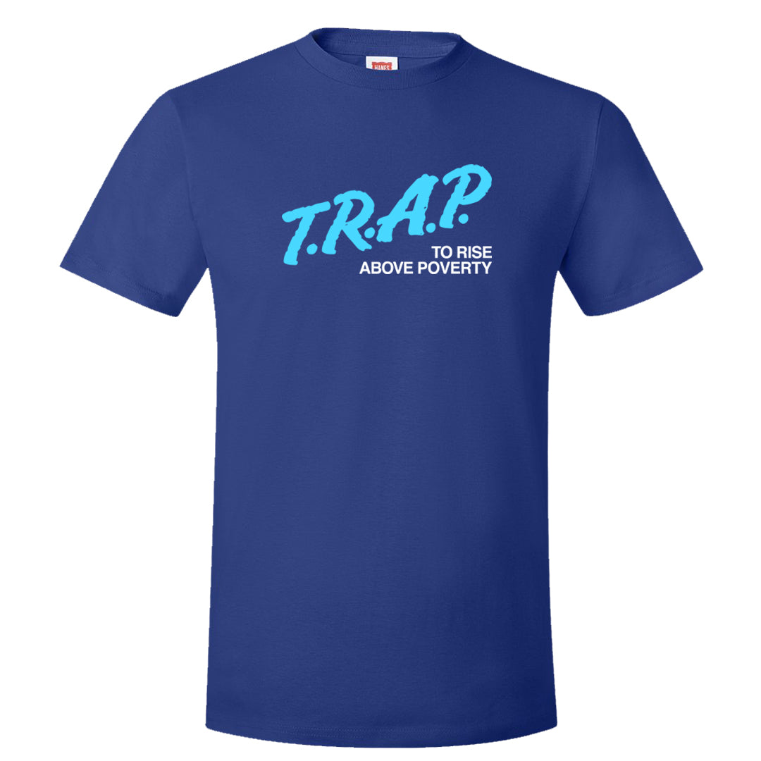 Split Light Photo Blue Low 1s T Shirt | Trap To Rise Above Poverty, Deep Royal
