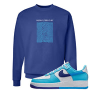 Split Light Photo Blue Low 1s Crewneck Sweatshirt | Vibes Japan, Deep Royal