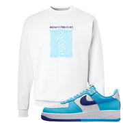 Split Light Photo Blue Low 1s Crewneck Sweatshirt | Vibes Japan, White